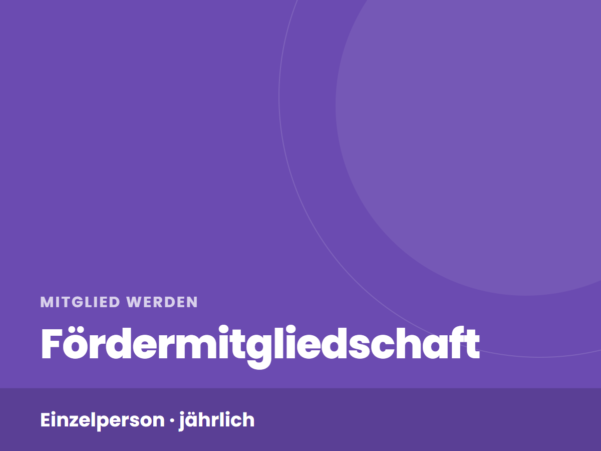 Fördermitgliedschaft Einzelperson 144€ jährlich